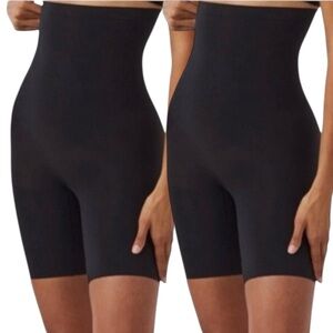 🌻NEW NWOT SPANX SET OF TWO (2) Black Higher Power Shorts Both Size Small